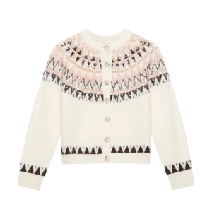 Mint Velvet Cream Fair Isle Sequin Cardigan